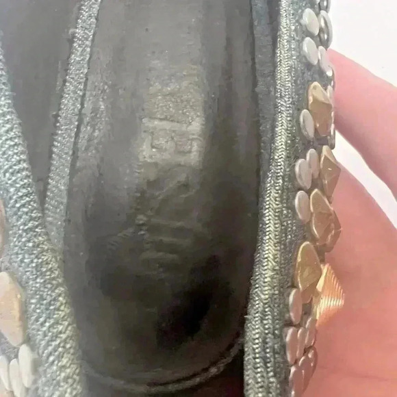 Diesel Kristaly Indigo Heels Denim Studded Stilettos Heels Pumps Size 8.5 US - Picture 7 of 11